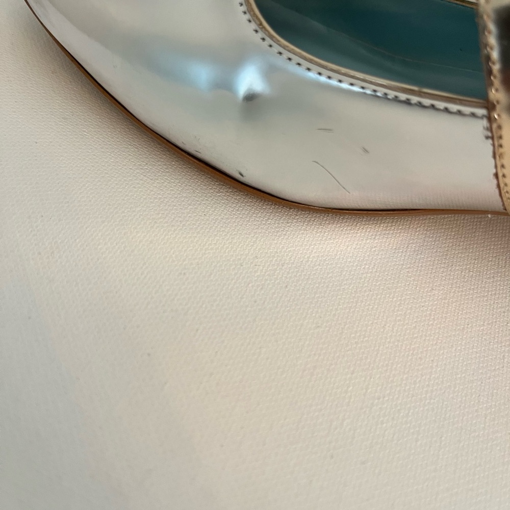 Frances Valentine Katy Silver and Gold Maryjane with Lucite Heel - Picture 8 of 10